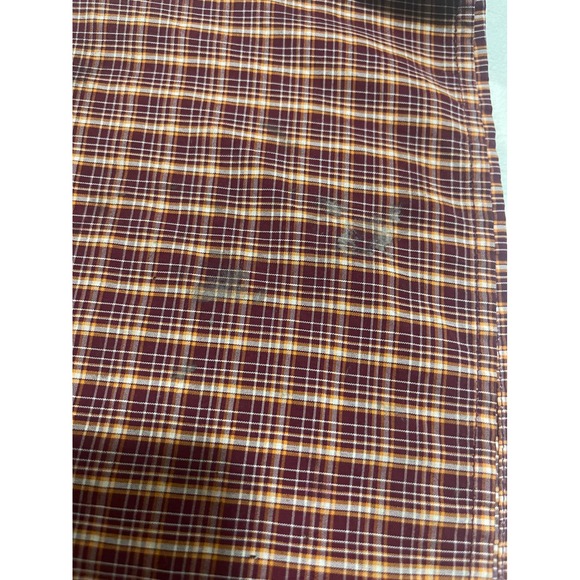 Eddie Bauer Mens 2XL Plaid Button Up Shirt Maroon Long Sleeve Roll Tab Utility - Picture 7 of 7